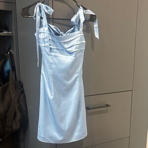 AKIRA Sky Blue Satin Dress